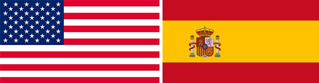 Banderas EEUU y España