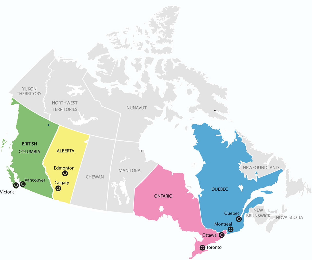 ¿Dónde estudiar en Canadá? Mapa de provincias