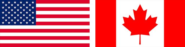 Banderas de USA y Canadá