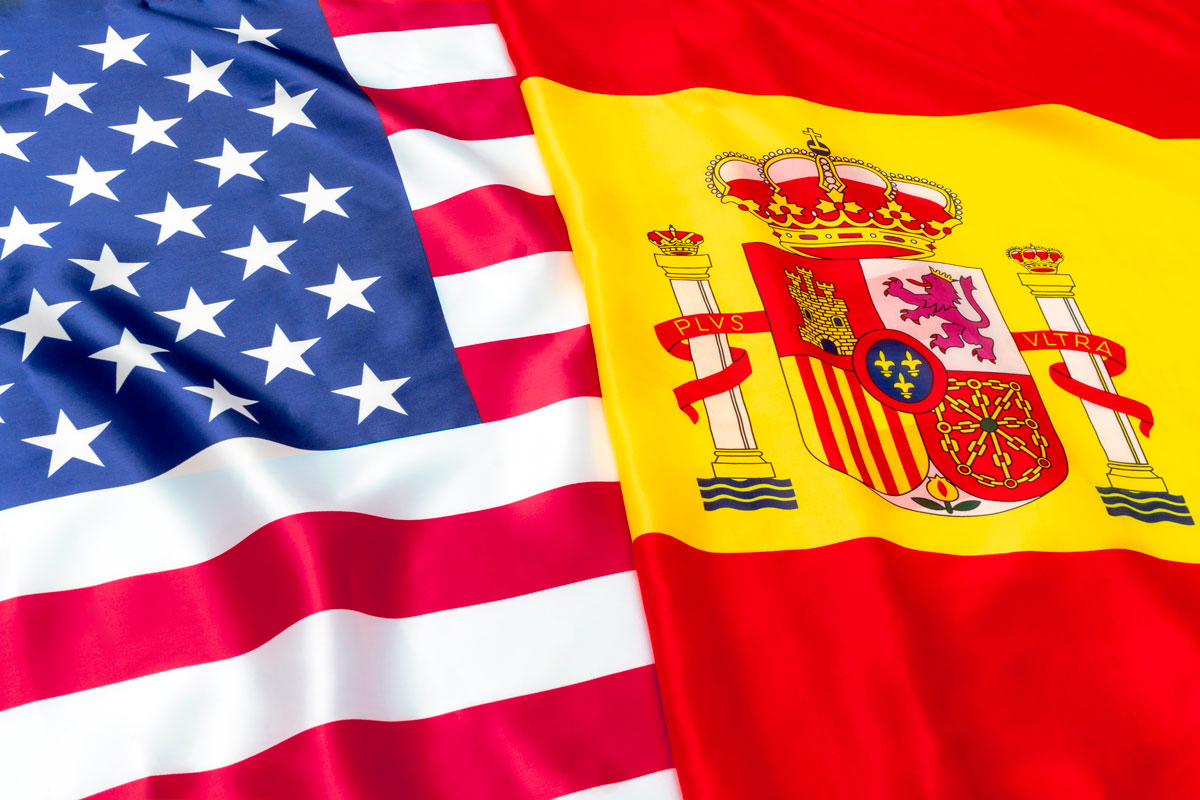 Bandera EEUU y España